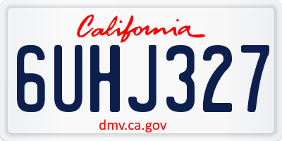 CA license plate 6UHJ327