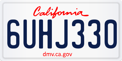 CA license plate 6UHJ330