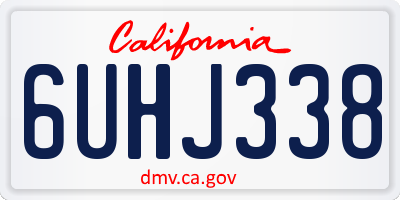CA license plate 6UHJ338