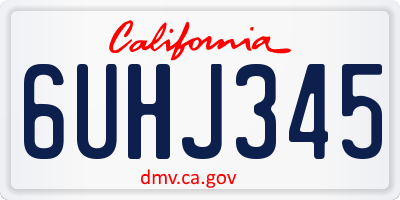 CA license plate 6UHJ345