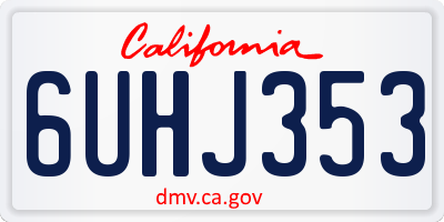 CA license plate 6UHJ353