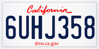 CA license plate 6UHJ358