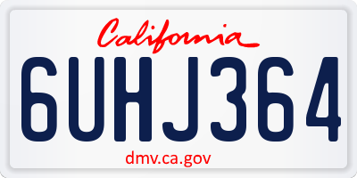 CA license plate 6UHJ364