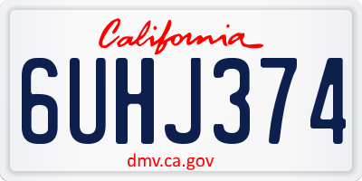 CA license plate 6UHJ374