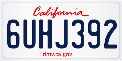CA license plate 6UHJ392