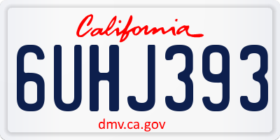 CA license plate 6UHJ393