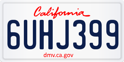 CA license plate 6UHJ399