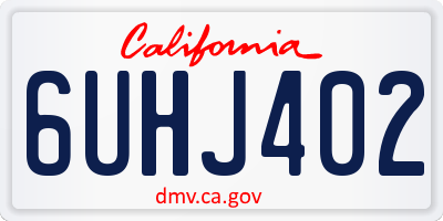 CA license plate 6UHJ402