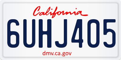 CA license plate 6UHJ405
