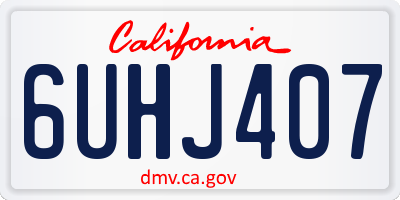 CA license plate 6UHJ407