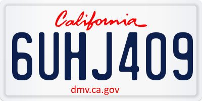 CA license plate 6UHJ409