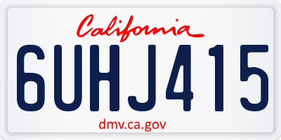 CA license plate 6UHJ415