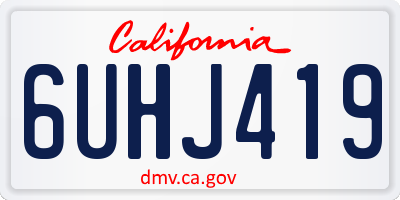 CA license plate 6UHJ419