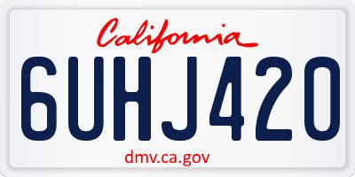 CA license plate 6UHJ420