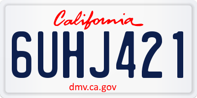 CA license plate 6UHJ421