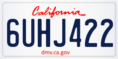CA license plate 6UHJ422