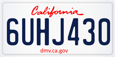CA license plate 6UHJ430