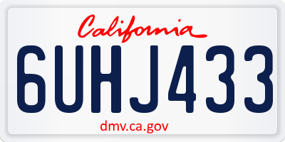 CA license plate 6UHJ433