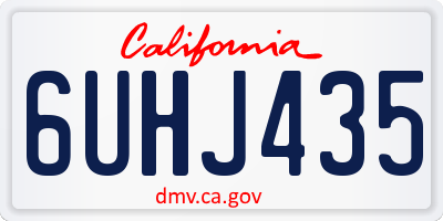 CA license plate 6UHJ435
