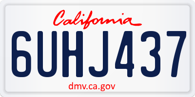 CA license plate 6UHJ437