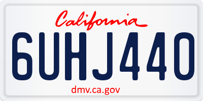 CA license plate 6UHJ440