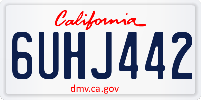 CA license plate 6UHJ442