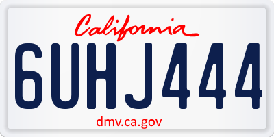 CA license plate 6UHJ444