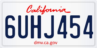 CA license plate 6UHJ454