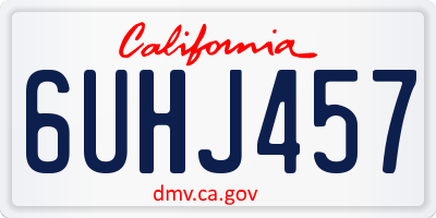 CA license plate 6UHJ457