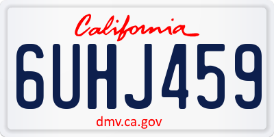 CA license plate 6UHJ459