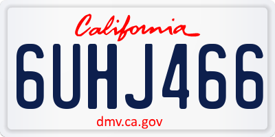 CA license plate 6UHJ466
