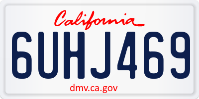 CA license plate 6UHJ469