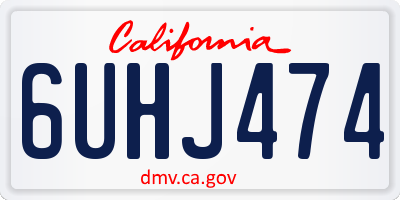 CA license plate 6UHJ474