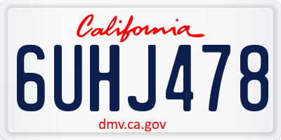 CA license plate 6UHJ478