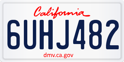 CA license plate 6UHJ482