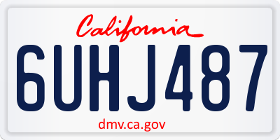 CA license plate 6UHJ487