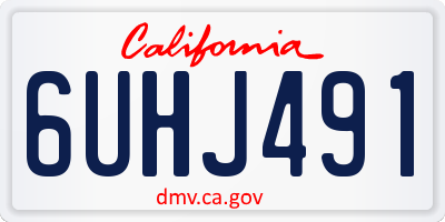 CA license plate 6UHJ491