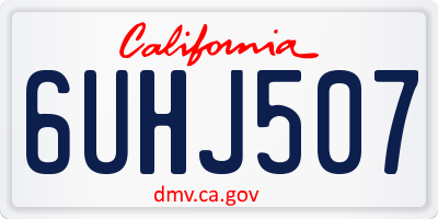 CA license plate 6UHJ507