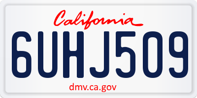 CA license plate 6UHJ509