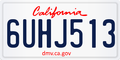 CA license plate 6UHJ513