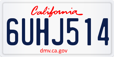CA license plate 6UHJ514