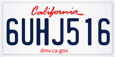 CA license plate 6UHJ516