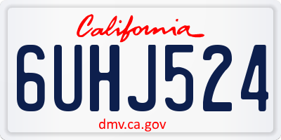 CA license plate 6UHJ524