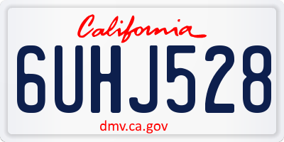 CA license plate 6UHJ528