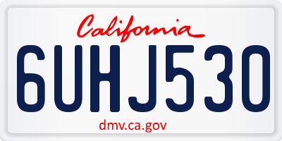 CA license plate 6UHJ530