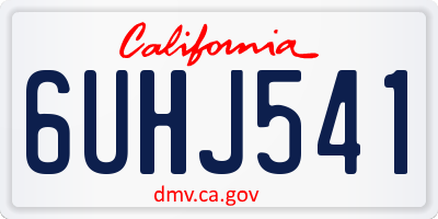CA license plate 6UHJ541