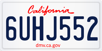 CA license plate 6UHJ552