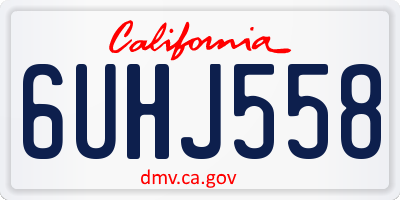 CA license plate 6UHJ558
