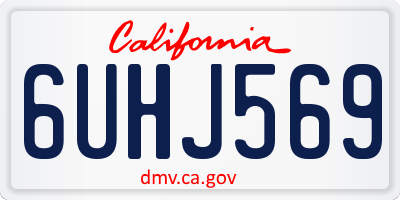 CA license plate 6UHJ569