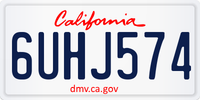 CA license plate 6UHJ574